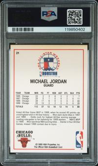 A 1989 Hoops Michael Jordan Signed Autograph Basketball Card No. 21 (PSA)
