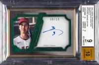 A 2021 Topps Transcendent Emerald Shohei Ohtani Signed Autograph Baseball Card No. TCAVSO Number 6/15 (BGS 9 MINT, 10 AUTO)