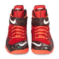A Pair of 2014 LeBron James Signed Autograph Game Issued Nike Zoom Soldier VIII Shoes (Upper Deck Authenticated),