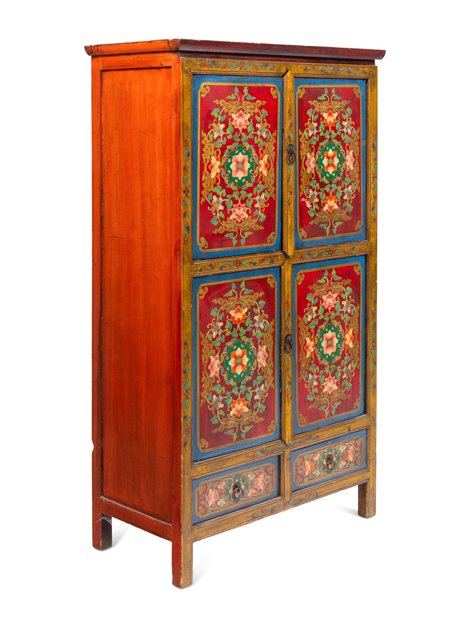 A Tibetan Painted Cabinet