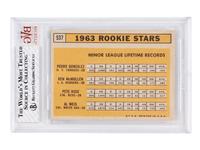 A 1963 Topps Pete Rose Rookie Stars No. 537 Baseball Card BVG (Beckett Vintage Grading) EX-MT 6
