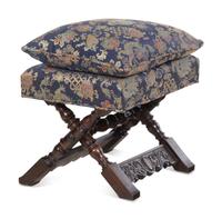 An Italian Baroque Style Walnut X-Form Stool
