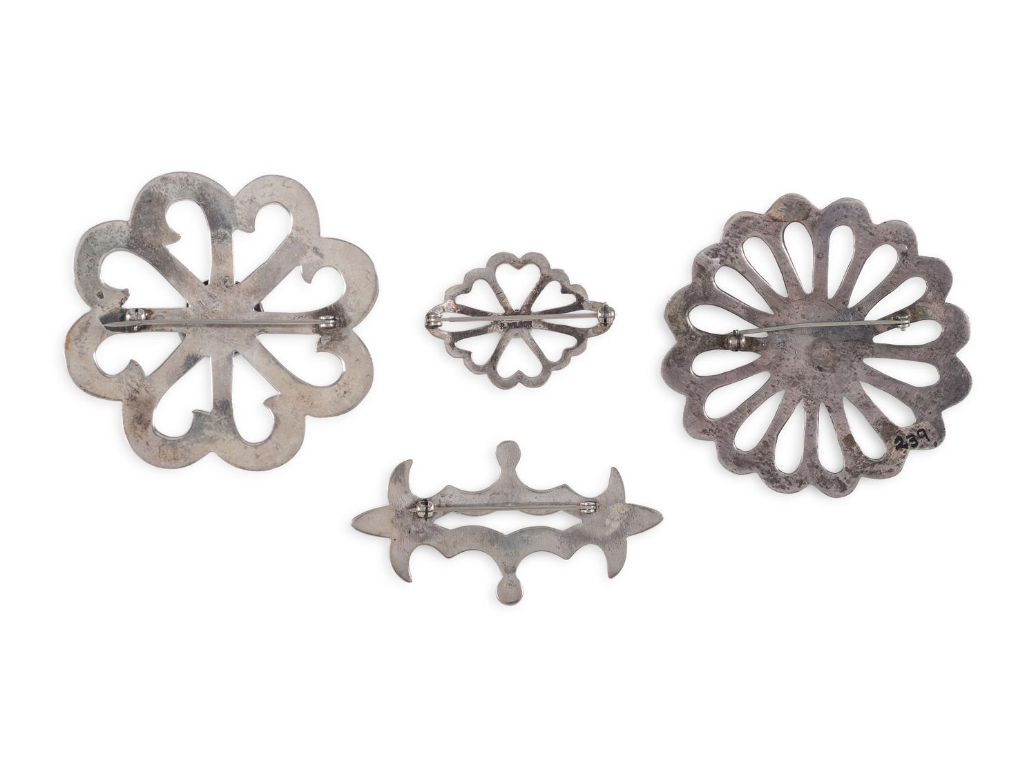 Navajo Sandcast Silver Pins / Brooches