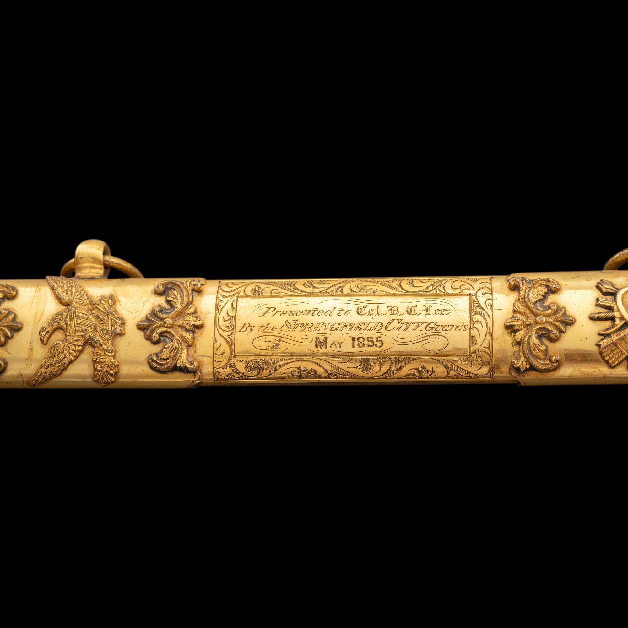 Exceptional Etched Blade Ames US Model 1850 Foot Officer Sword Presented to Colonel (General) Horace Lee & CDV - Published in Thillmann's Civil War Army Swords