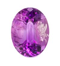 A 37.00 Carat Oval Carved Reverse Intaglio Amethyst, Wallace Chan,