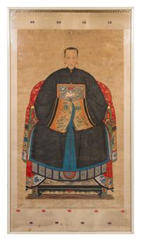 A Pair of Chinese Ancestral Paintings 19TH CENTURY 60 3/4 x 35 1/4 inches. — 19TH CENTURY