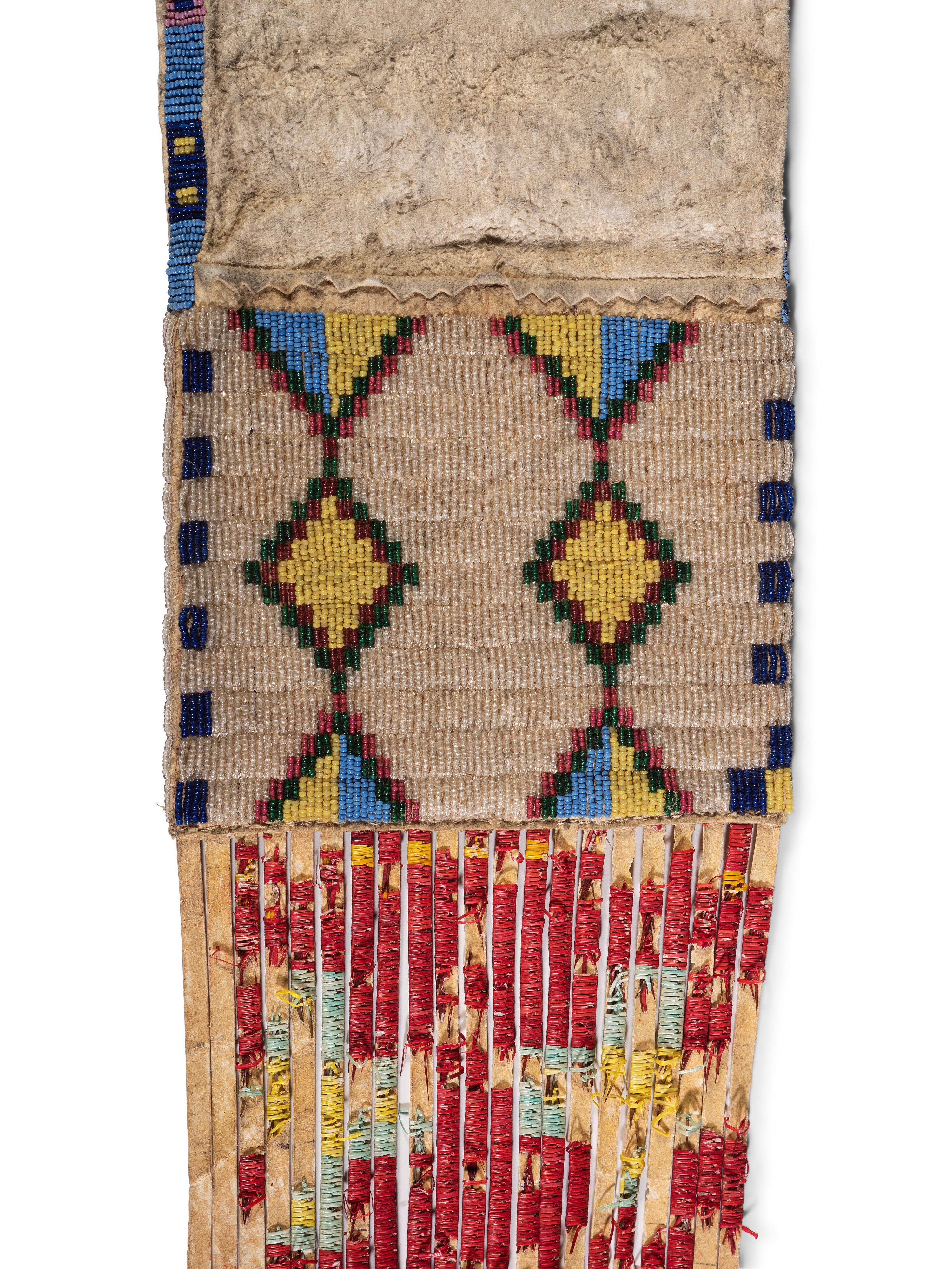 Sioux Beaded Hide Tobacco Bag