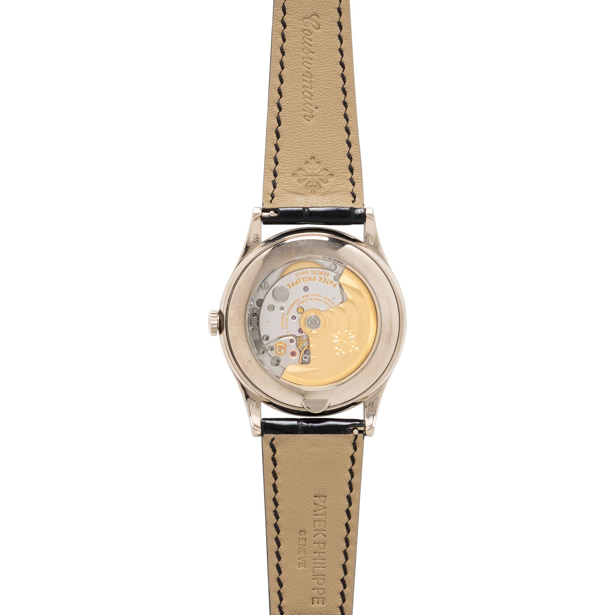 PATEK PHILIPPE, REF. 5396G 18K WHITE GOLD ANNUAL CALENDAR MOONPHASE WATCH WITH PATEK DEPLOYANT BUCKLE