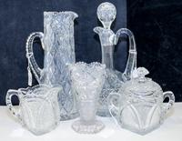 A Collection of Cut Glass Serving Articles Height of tallest 10 1/2 inches. — 19TH/20TH CENTURY