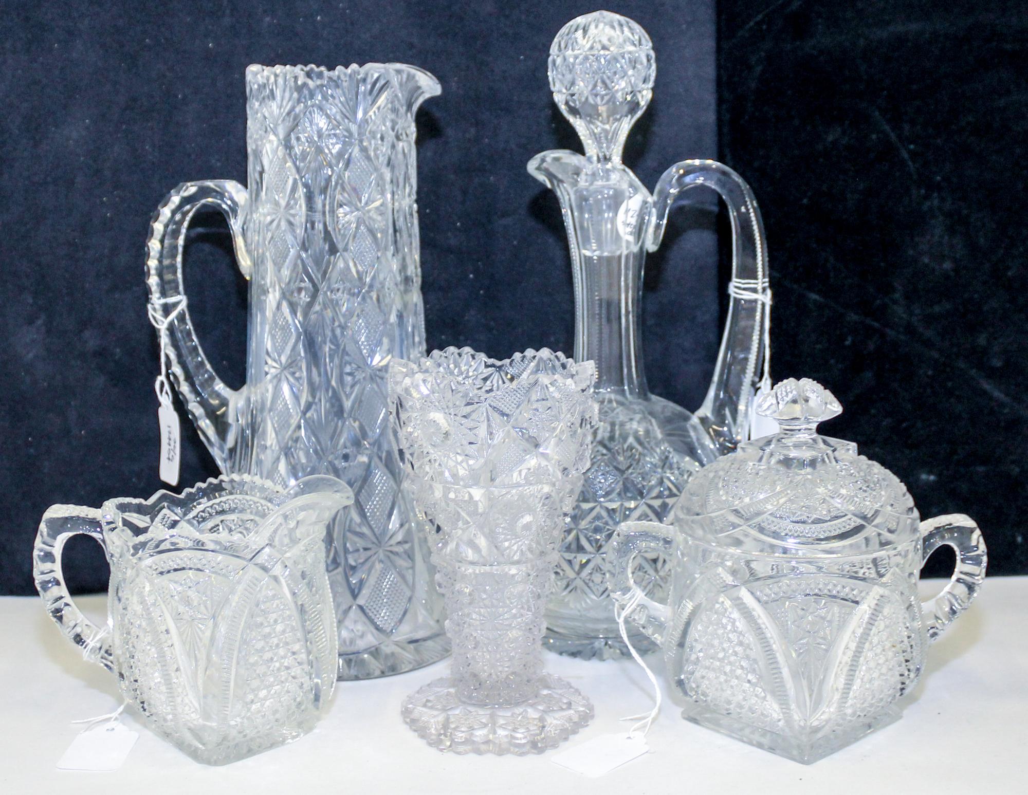 A Collection of Cut Glass Serving Articles Height of tallest 10 1/2 inches. — 19TH/20TH CENTURY