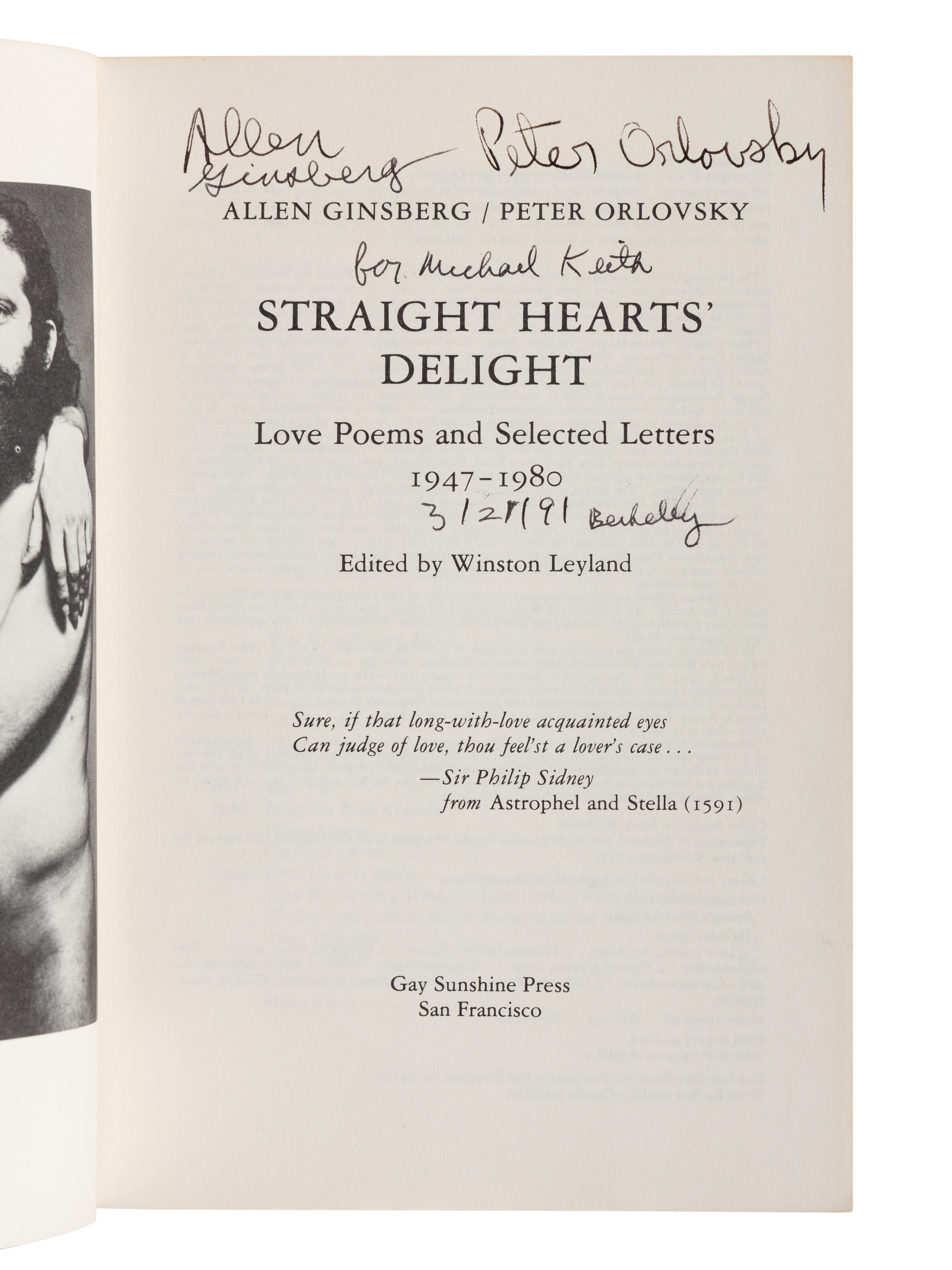 GINSBERG, Allen (1926-1997). A group of 12 works by or about Ginsberg, MANY SIGNED OR INSCRIBED, comprising:
