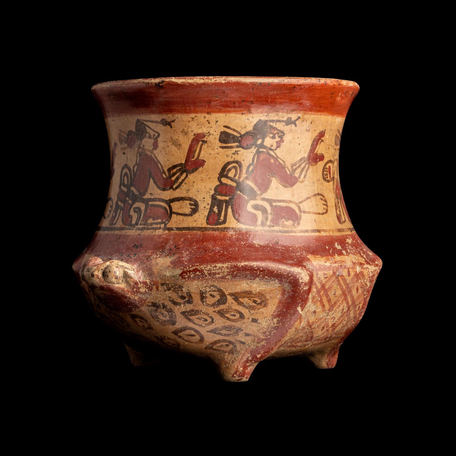 A Maya Polychrome Frog Vessel