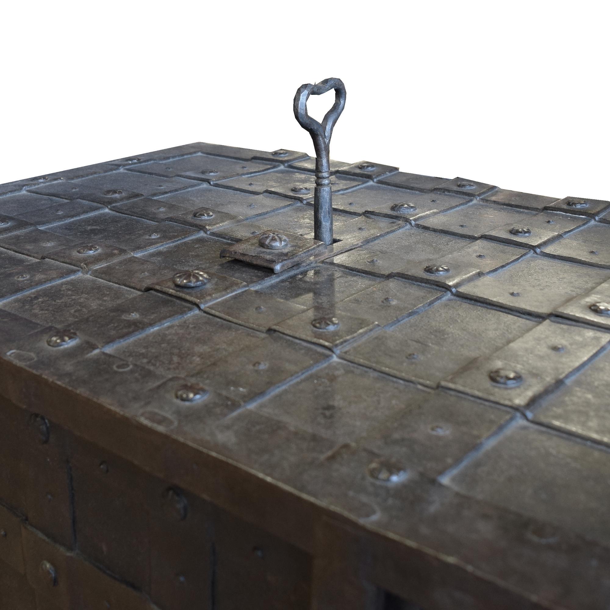 A Wrought Iron Safe Box 35" W x 25" D x 24" H — Italy, 18th Century
