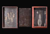 A Korean metal-mounted red lacquer writing or inkstone box, Joseon dynasty 紅色漆盒 朝鮮王朝