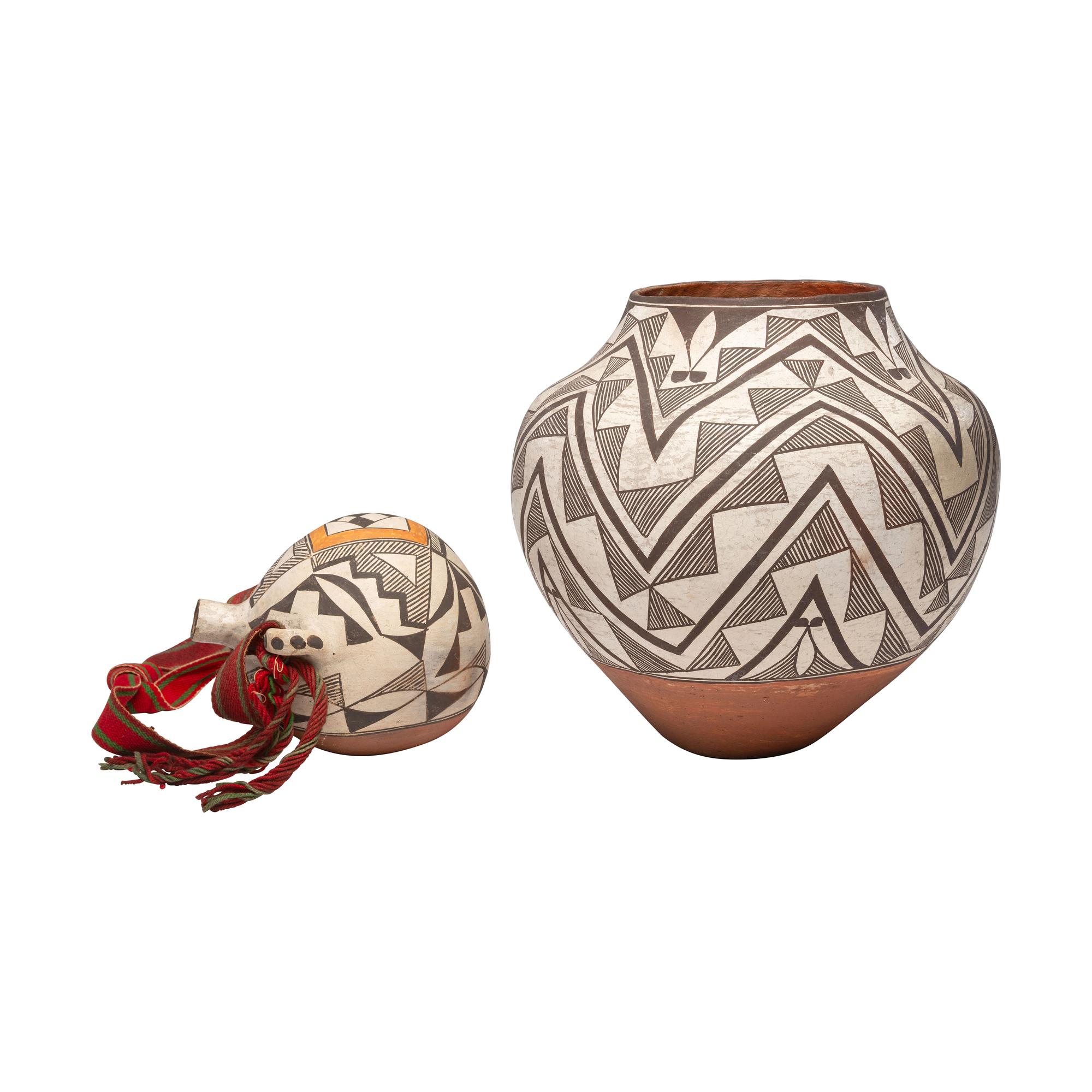 Acoma Pottery Jar and Canteen