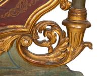 An Italian Rococo Style Painted and Parcel Gilt Headboard