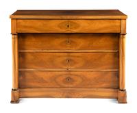 An Empire Part Ebonized Walnut Commode