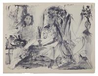 La Flute Double (incomplete portfolio of 14 prints housed in original cloth clamshell box with text by Helene Parmelin)