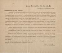 [CIVIL WAR]. To the Planters of South Carolina . Columbia, SC: 30 November 1864.