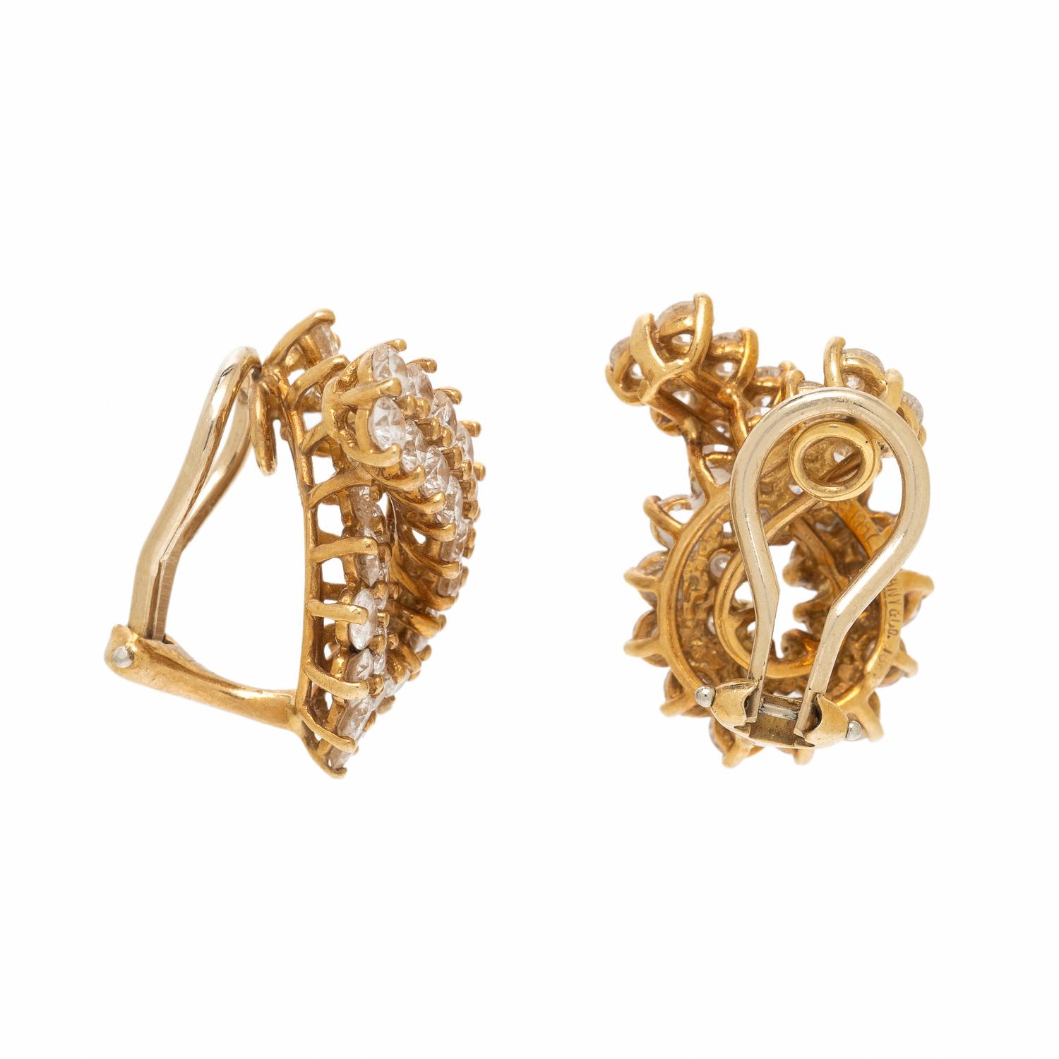 ANGELA CUMMINGS FOR TIFFANY & CO., DIAMOND AND YELLOW GOLD EARRINGS