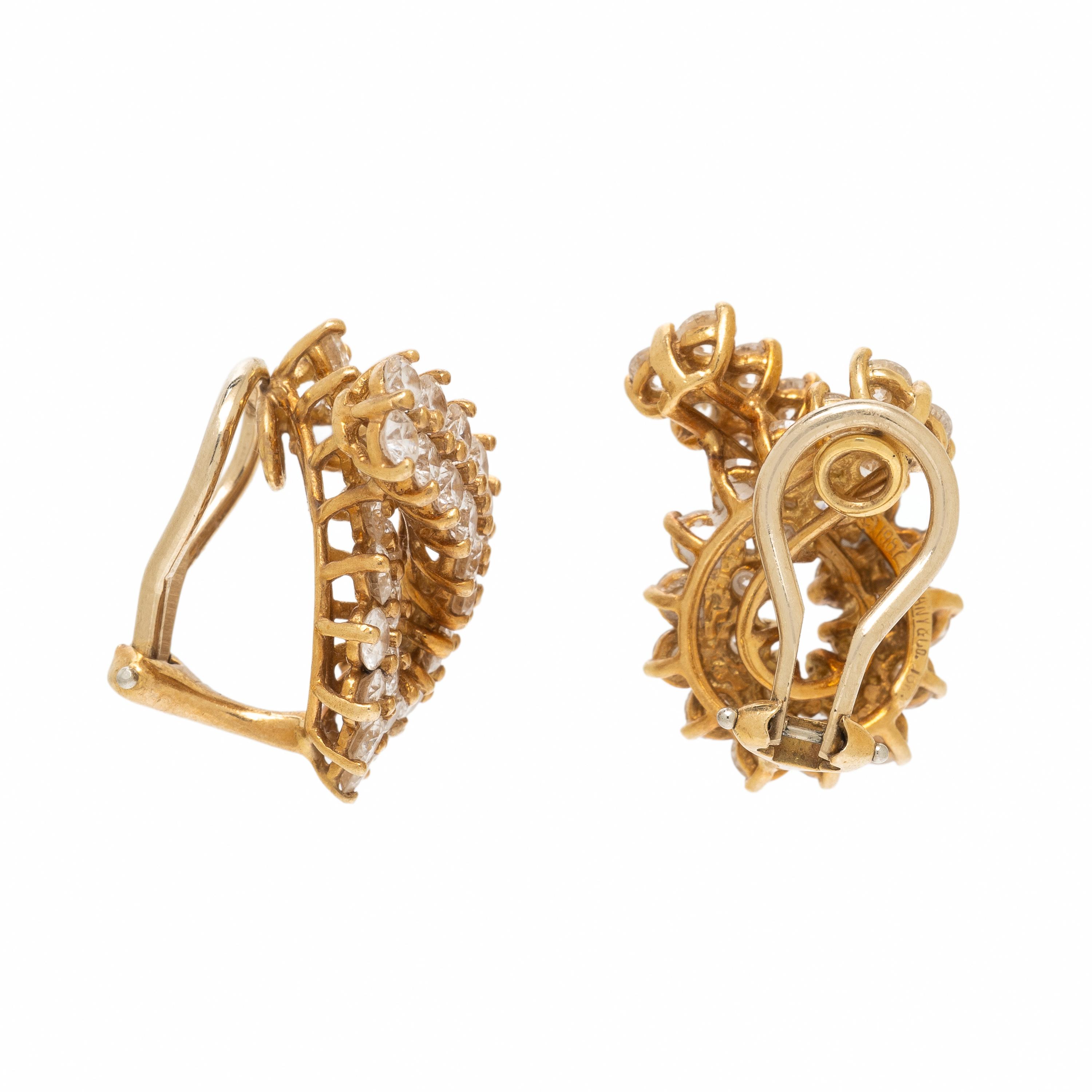 ANGELA CUMMINGS FOR TIFFANY & CO., DIAMOND AND YELLOW GOLD EARRINGS