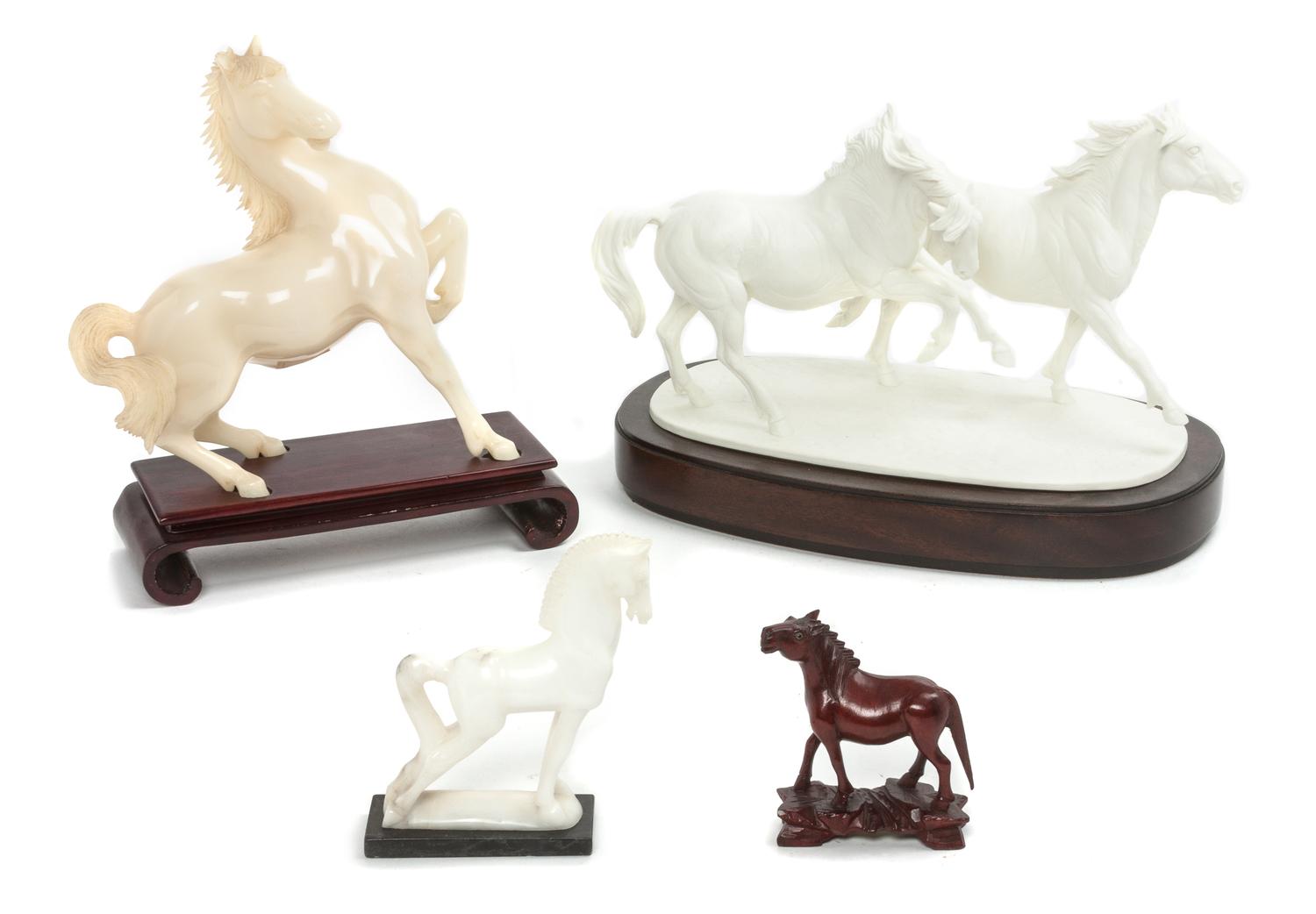 Four Horse Figures or Figural Groups Width of first 14 inches. — 20TH CENTURY
