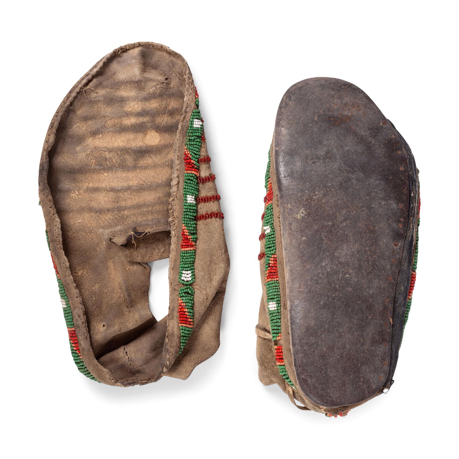 Sioux Beaded Hide Moccasins