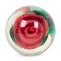 An Emil Larson Rose Form Glass Paperweight