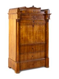 A Biedermeier Walnut Secrétaire à Abattant