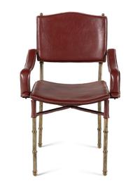 Saddle Stitched Leather Armchair, c. 1950 France