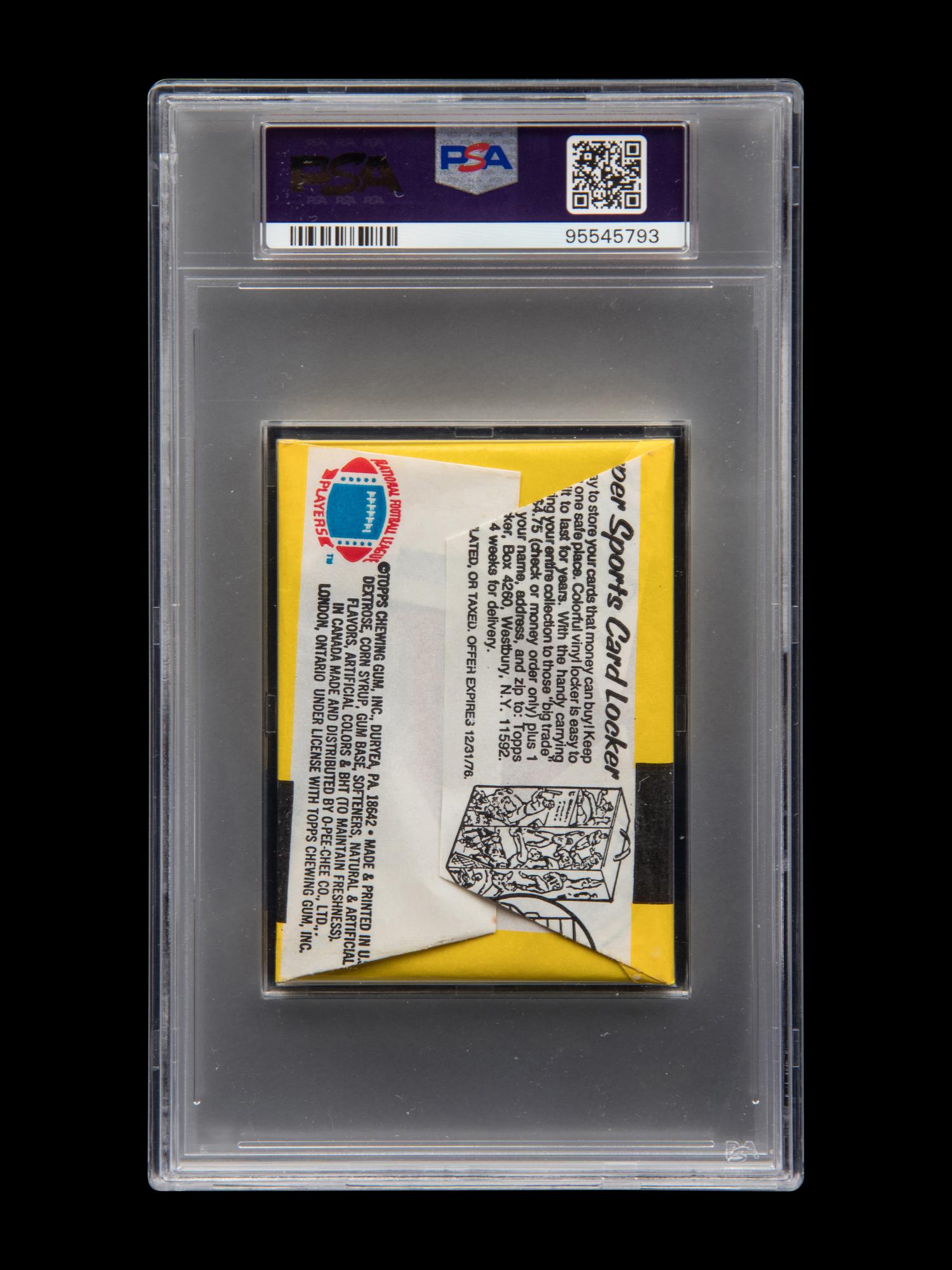 An Unopened Sealed Pack of 1976 Topps Football Cards (PSA 8 NM-MT) - Possible Walter Payton Rookie