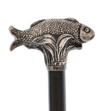 A Victorian Silver Handled Zoomorphic Walking Stick