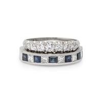TWO PLATINUM AND DIAMOND BANDS