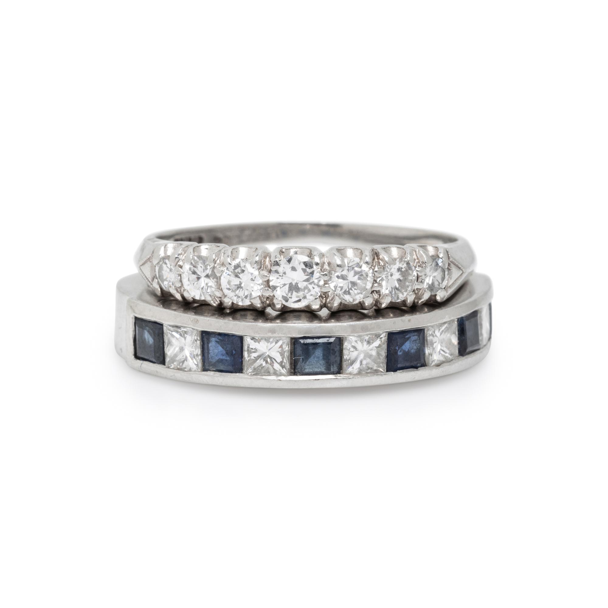 TWO PLATINUM AND DIAMOND BANDS