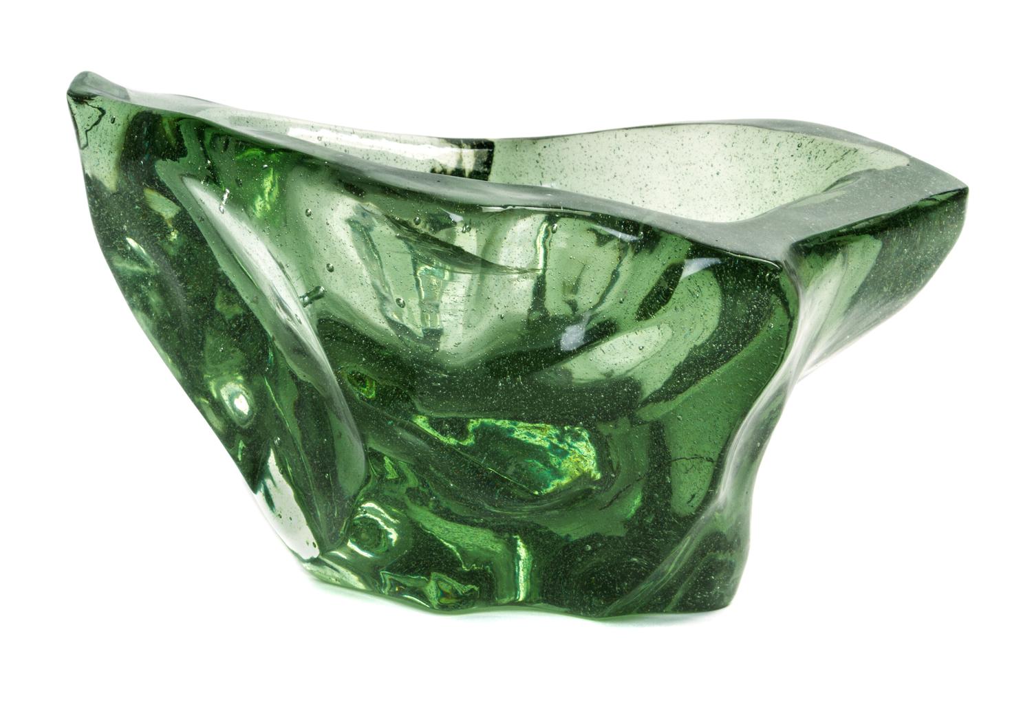 An Italian Glass Bowl Width 9 inches.