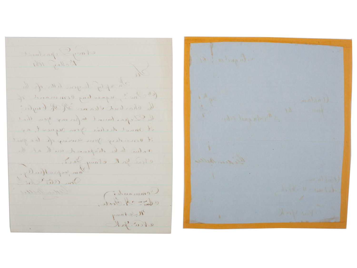 [CIVIL WAR - NAVY]. WELLES, Gideon (1802-1878). 4 letters and documents signed ("Gideon Welles"), as Secretary of the Navy, to Andrew H. Foote (1806-1863), regarding Foote's commands. [Washington, D.C.], Navy Department, 1861-1862.