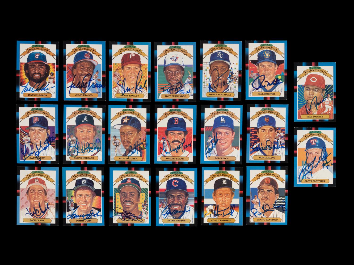 A Group of 20 1988 Donruss Diamond Kings Signed Autograph Baseball Cards,
