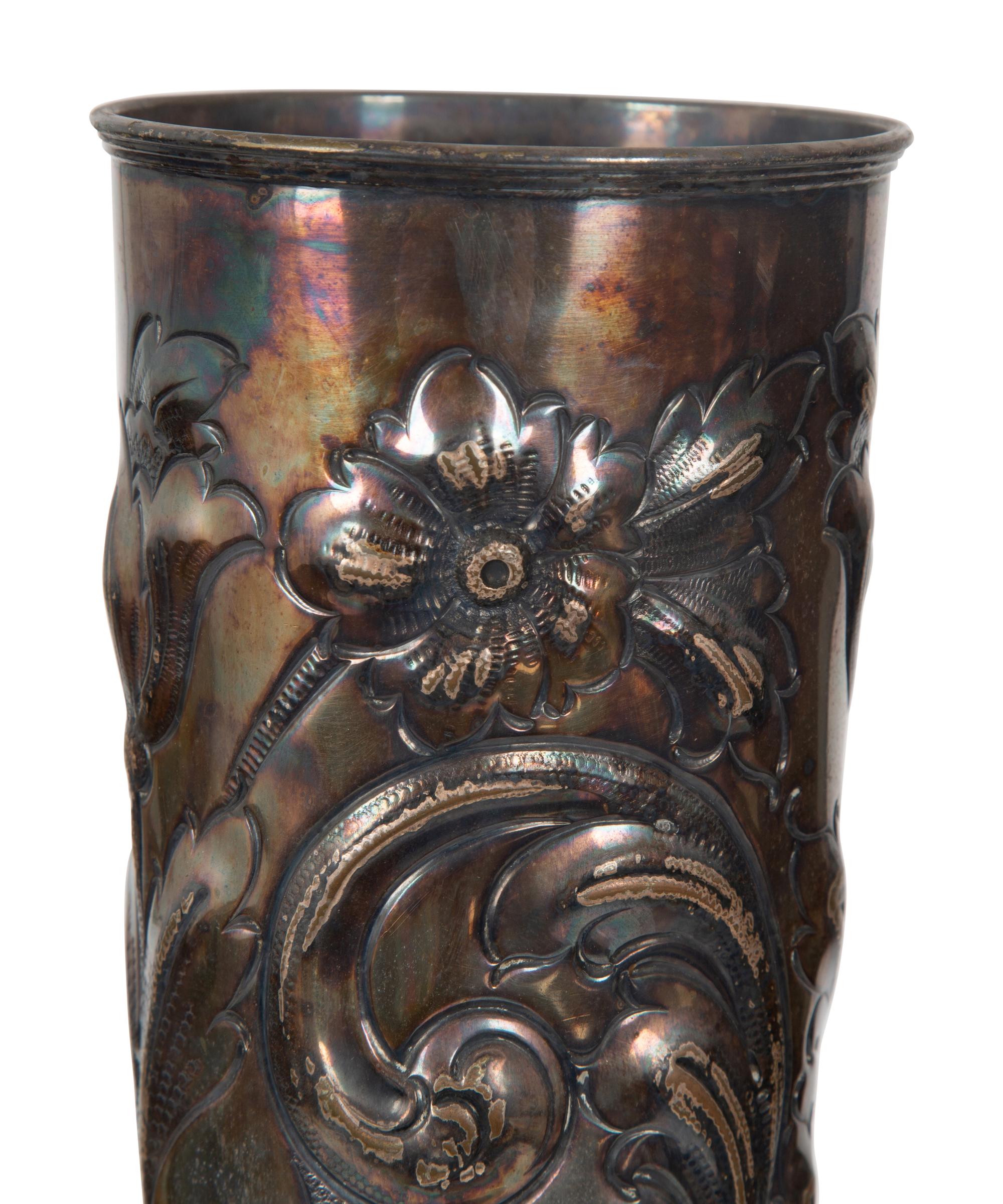 A Sheffield Silver on Copper Repoussé Vase