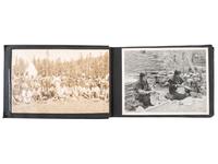 [NATIVE AMERICANS - HARVEY, Fred (1835-1901)]. Album containing 71 photographs documenting Native American subjects and the American Southwest. Ca 1920.