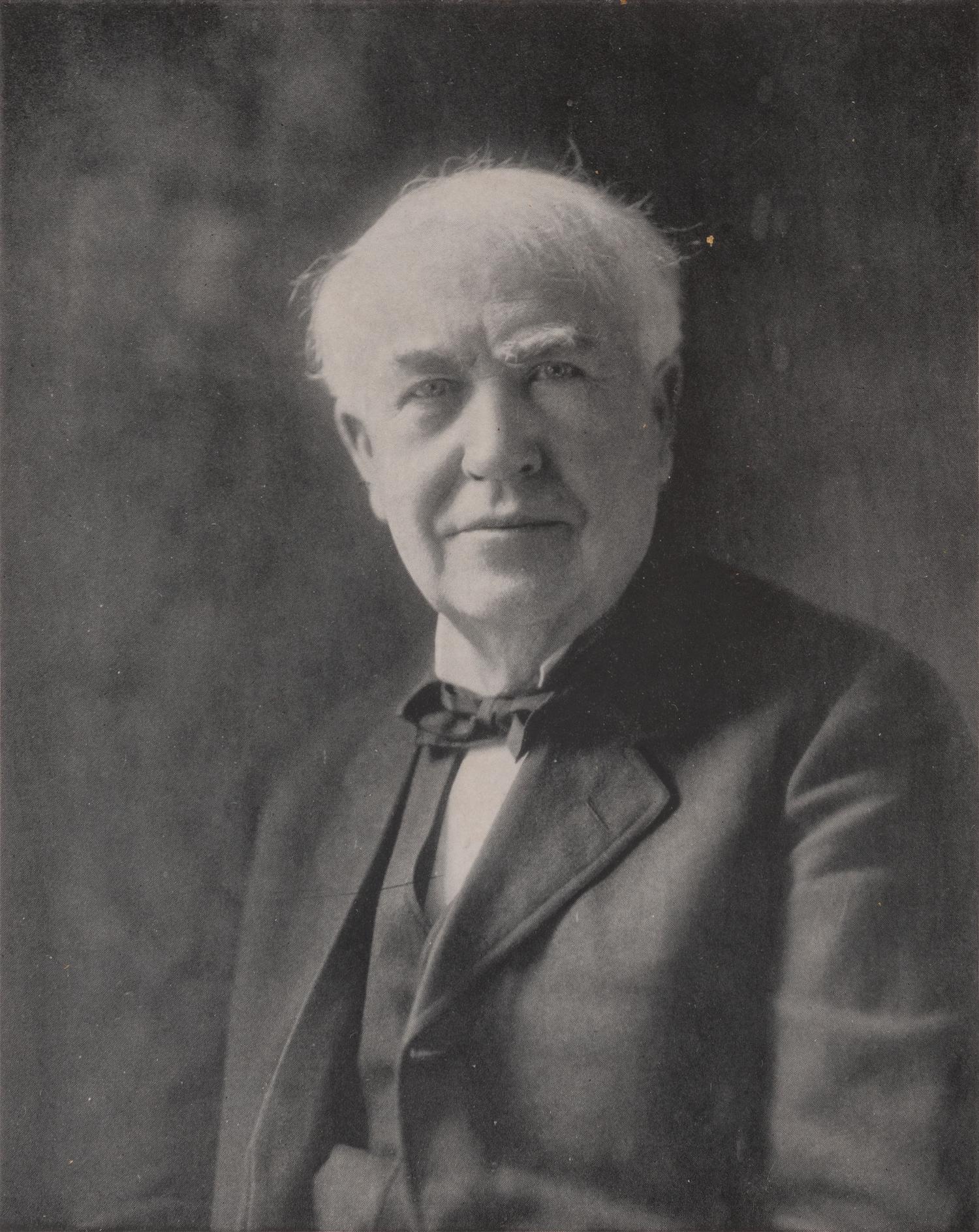 EDISON, Thomas (1847-1931). Photograph signed ("Thos. A. Edison."). N.p., n.d.