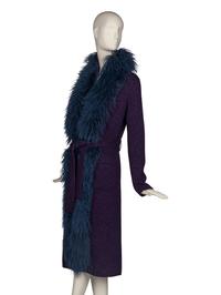 Prada Knit Cardigan Trimmed in Mongolian Lamb