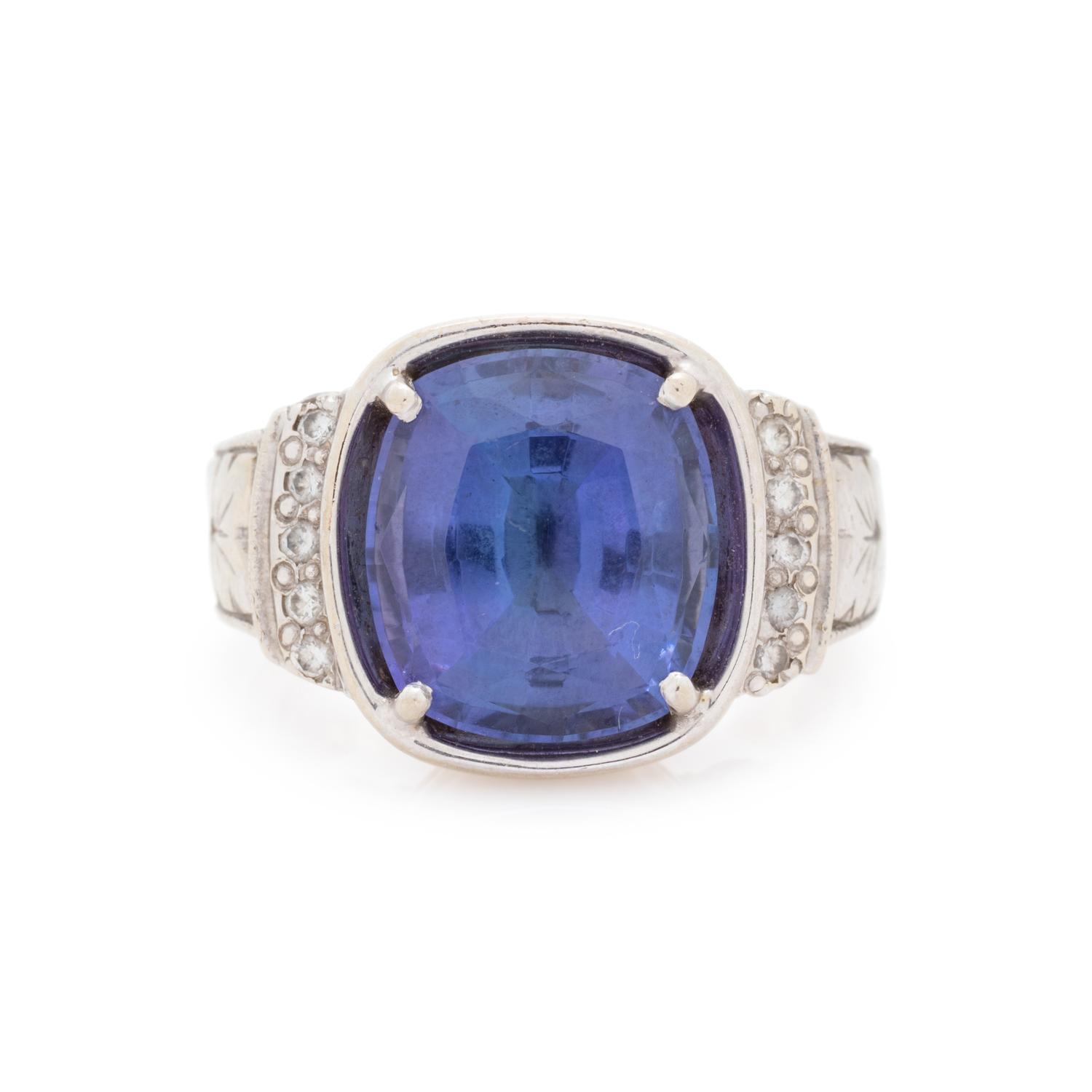 TANZANITE AND DIAMOND RING