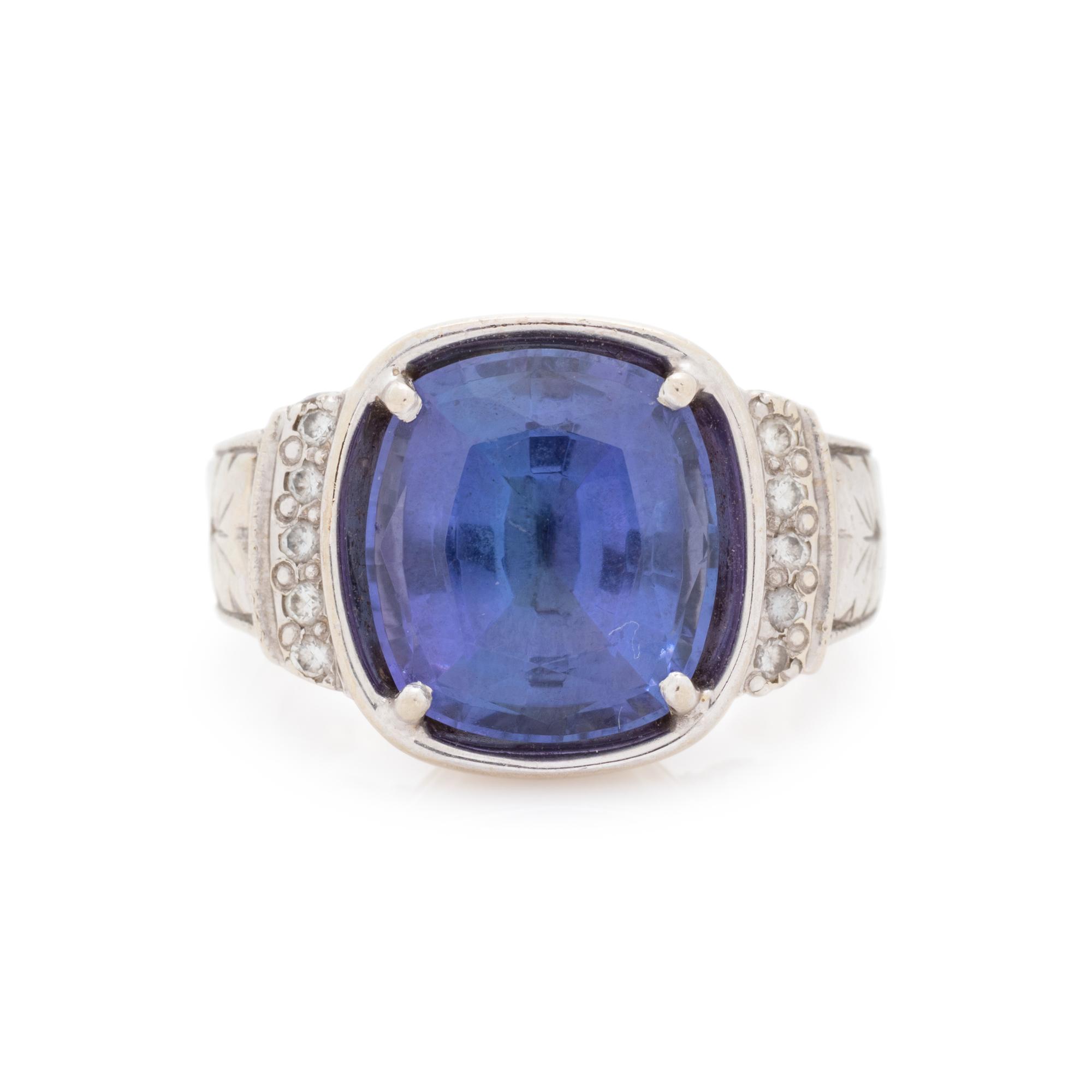 TANZANITE AND DIAMOND RING