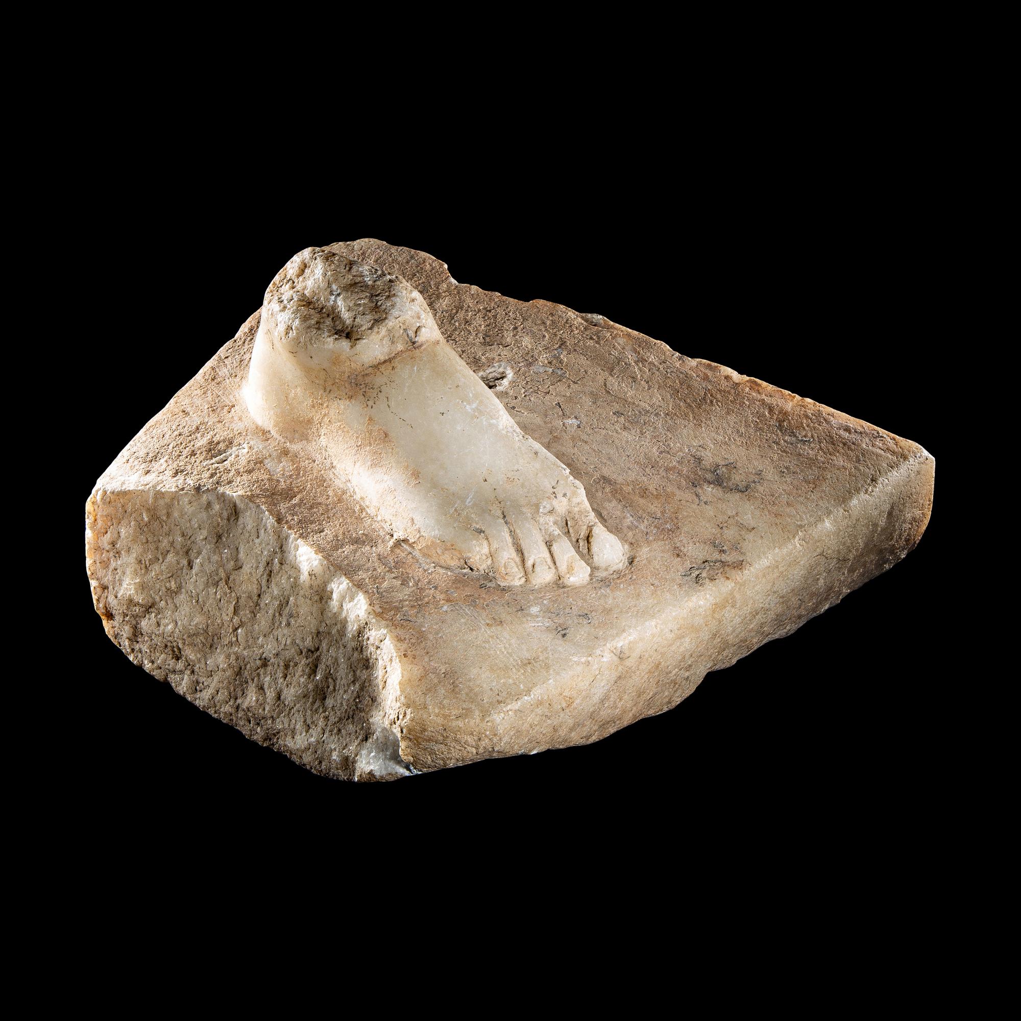 A Roman Marble Base Fragment with a Right Foot