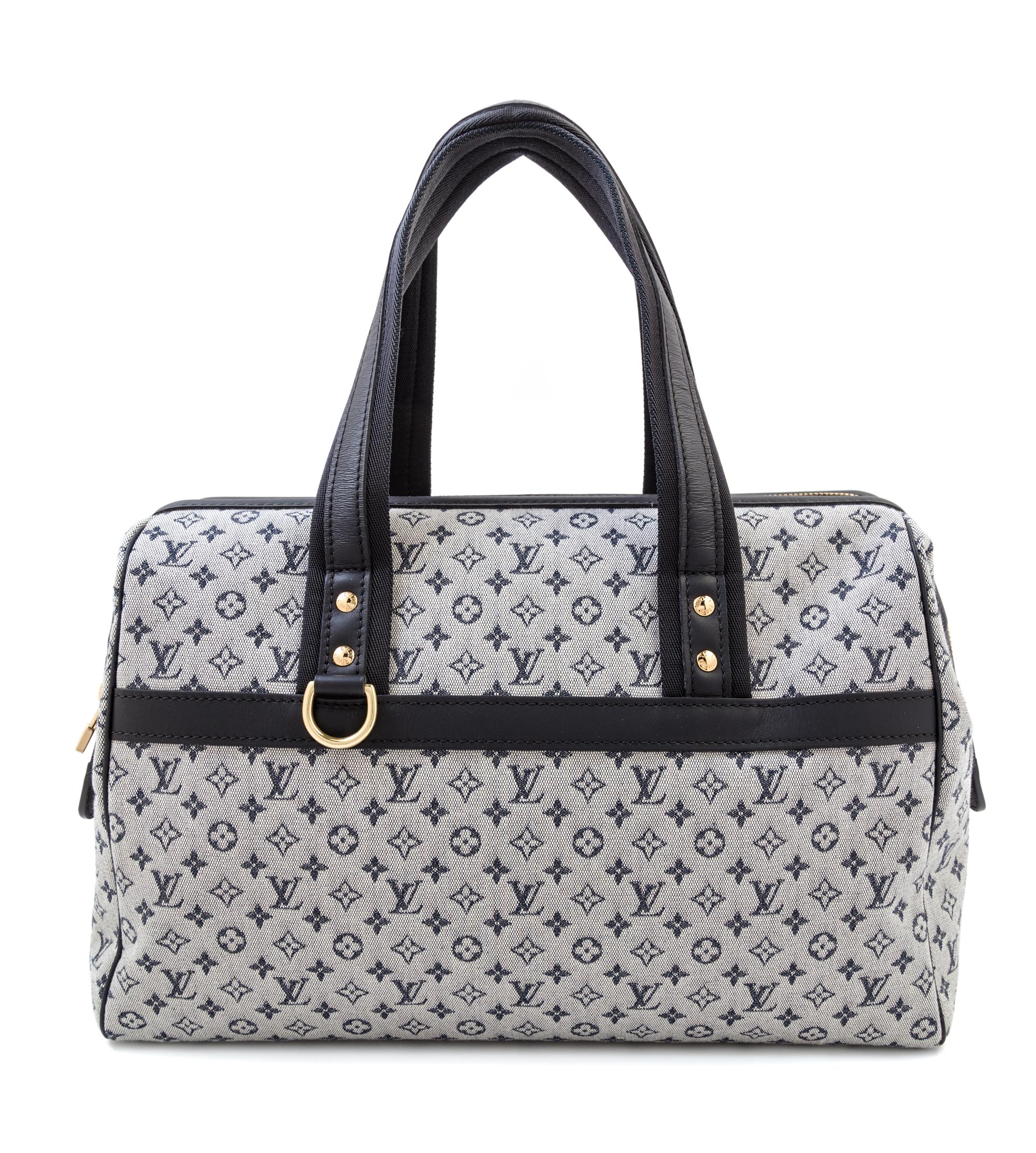 A Louis Vuitton Blue Monogram Canvas Josephine GM Handbag, 13.8" x 9" x 7"; Handle drop: 6".
