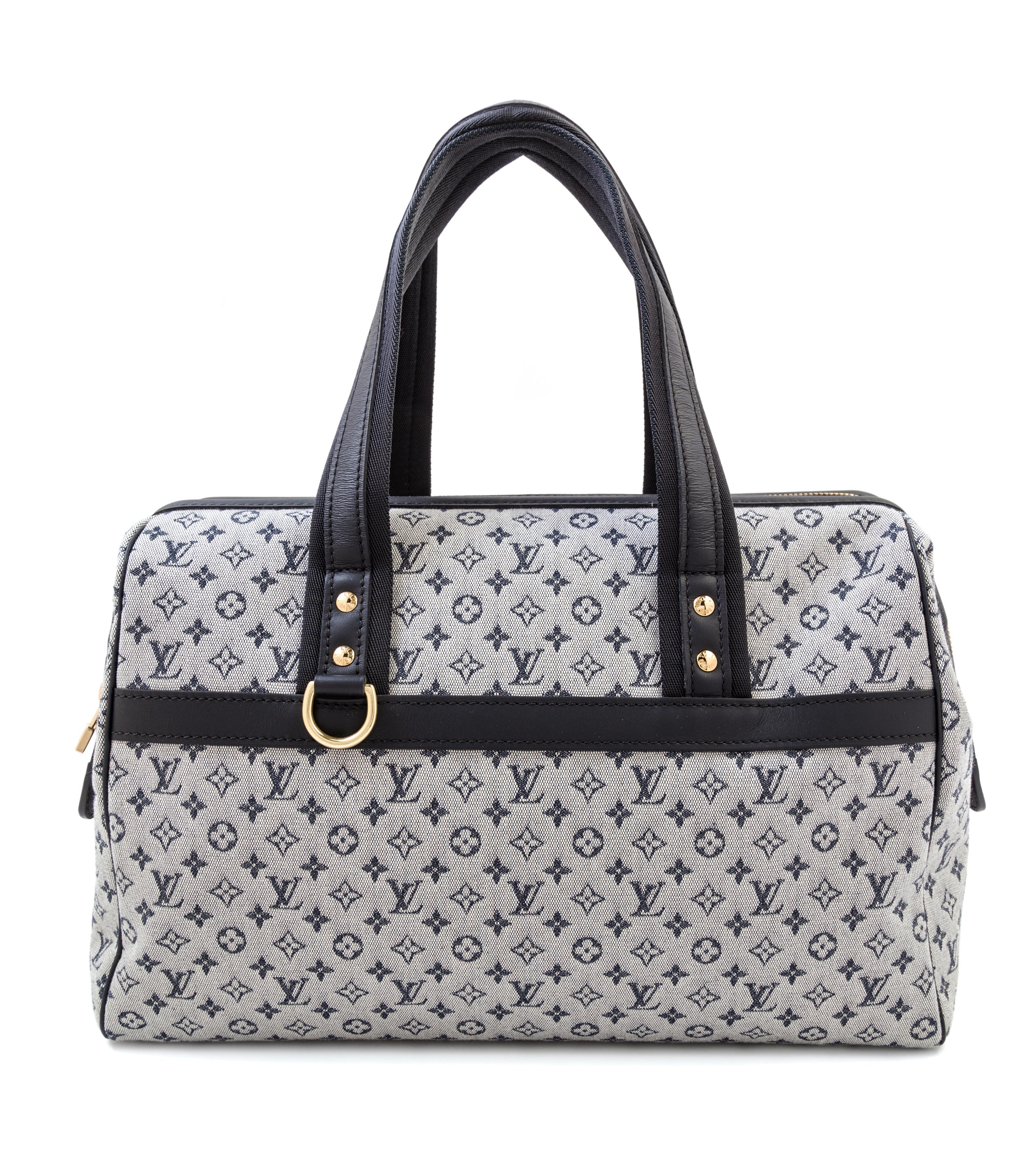 A Louis Vuitton Blue Monogram Canvas Josephine GM Handbag, 13.8" x 9" x 7"; Handle drop: 6".