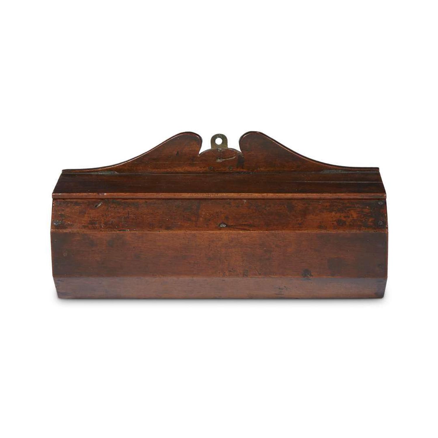 Hanging mahogany candle box mid to late 18th century