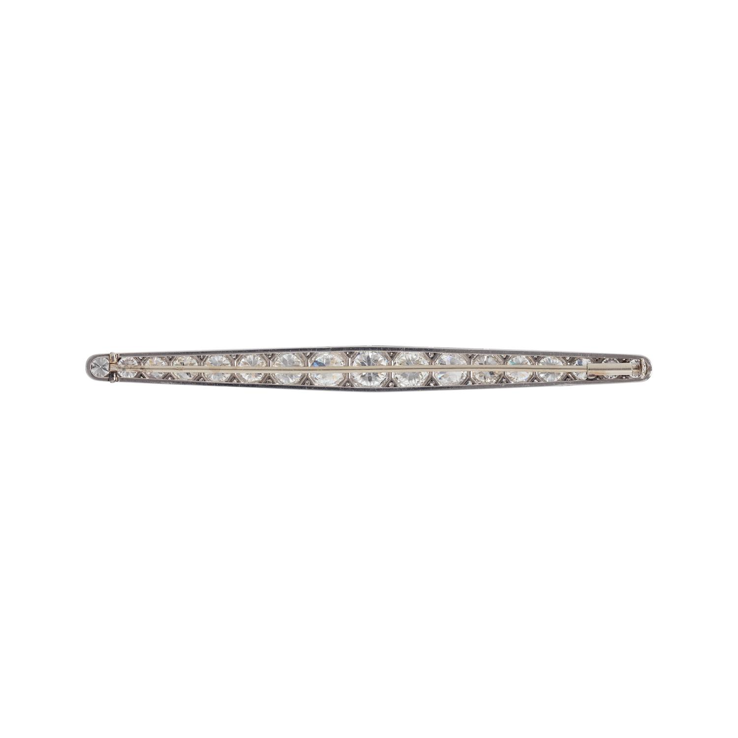 FRENCH, ANTIQUE, DIAMOND BAR BROOCH
