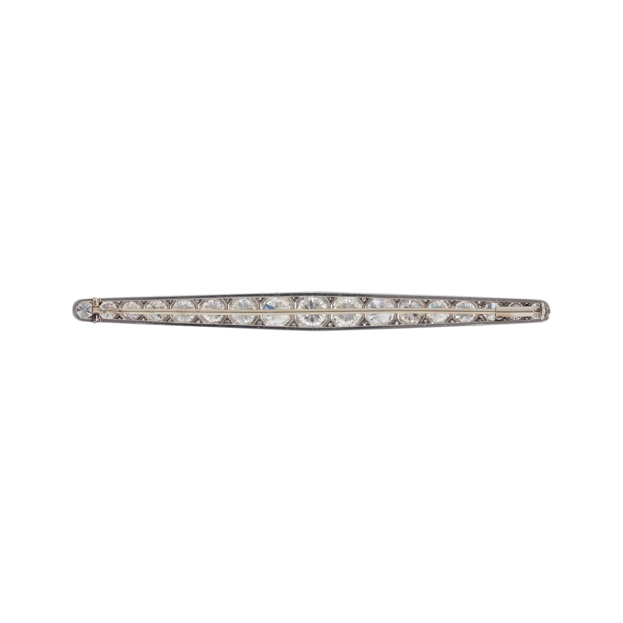 FRENCH, ANTIQUE, DIAMOND BAR BROOCH
