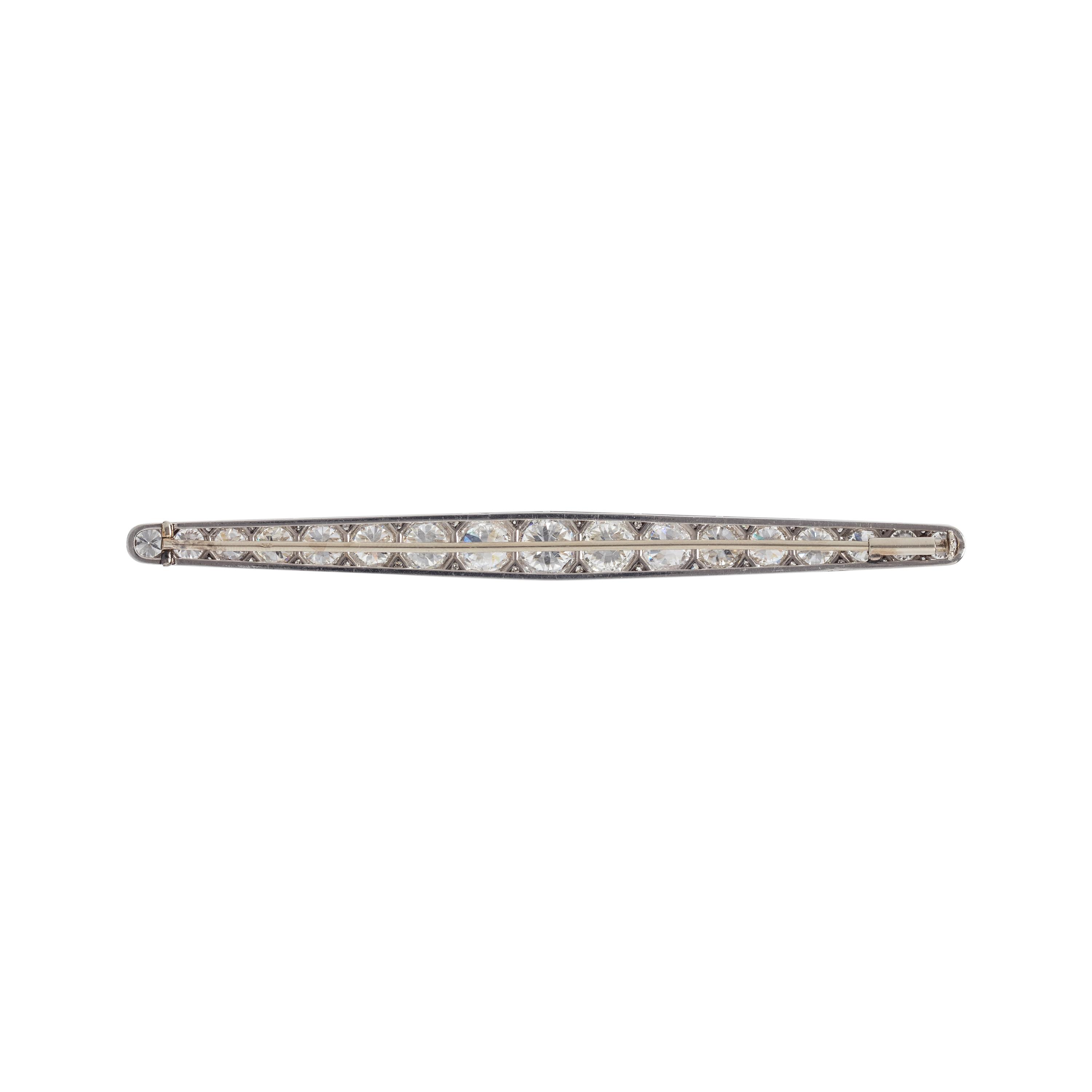 FRENCH, ANTIQUE, DIAMOND BAR BROOCH